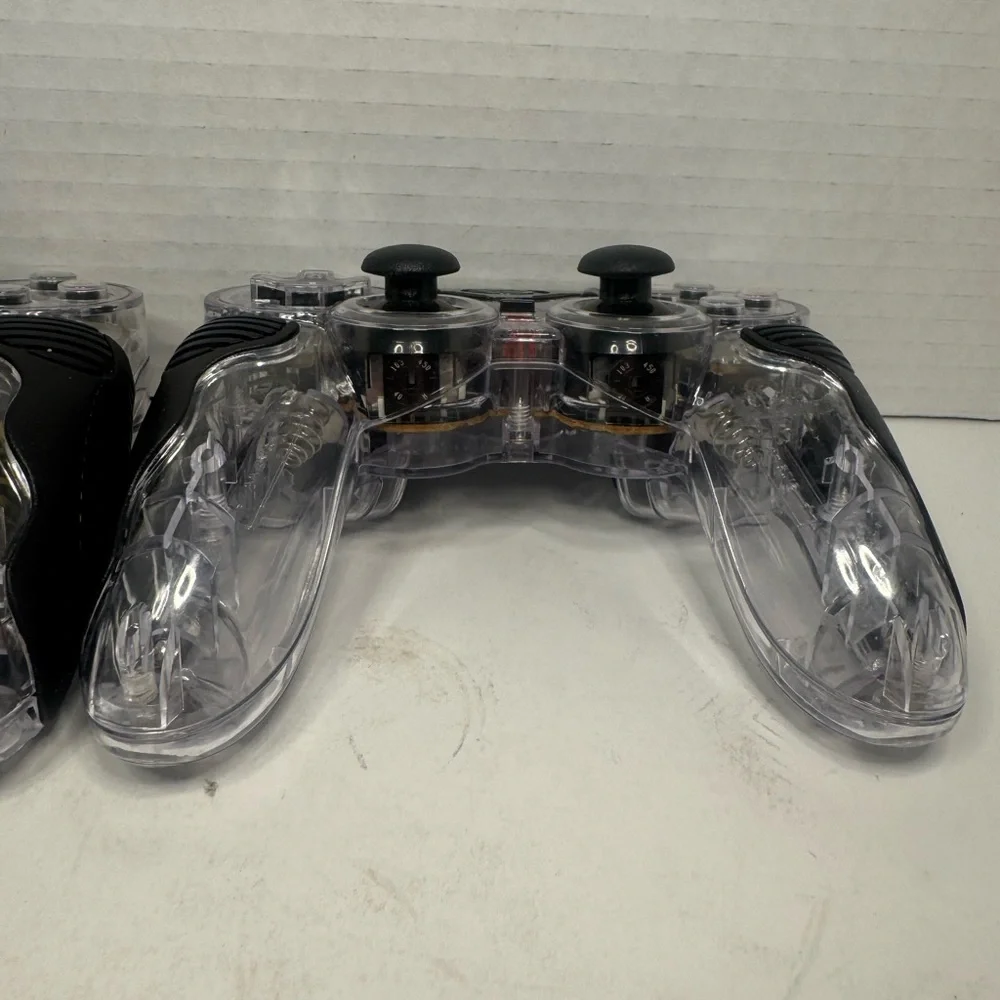 Two Wireless Sony PS2 PlayStation Controller Pelican Chameleon